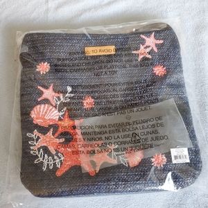 NWT Vera Bradley Straw Crossbody in Navy Sea Life